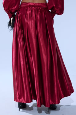 AKIRA Candice Satin Maxi Skirt | Size 1X