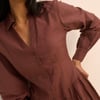 Brown Long Sleeve Roen Micro Mini Dress