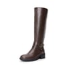 DREAM PAIRS Women   s Wide Calf Retro Knee High Zipper Boots