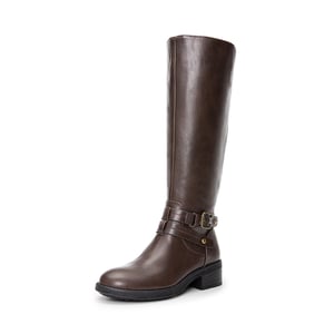 DREAM PAIRS Women   s Wide Calf Retro Knee High Zipper Boots