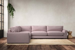 nkuku Guddu Left Hand Corner Sofa | Make To Order | Grand | Recycled Cotton Lavender