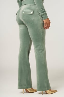 CHINOIS GREEN CLASSIC VELOUR DEL RAY POCKETED BOTTOMS - Tall (XL) / Green