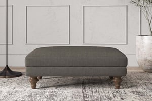 nkuku Deni Dining Footstool | Make To Order | Medium | Brera Linen Granite