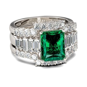 Jeulia 3PC Radiant Cut Sterling Silver Ring Set