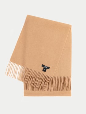 Cashmere Fringed Scarf - 170x30cm / sheepskin / AW01-1375
