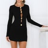 Snowdrop Knit Long Sleeve Top Black