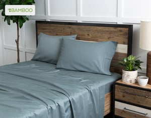 QE Home 310TC Bamboo Cotton Sheet Set in Spruce, Green, Twin XL