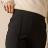 Black Pintuck Ponte Kick Flare Trousers