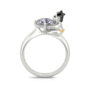 Jeulia Hug Me "Worship the Prowess" Sumo Round Cut Sterling Silver Ring