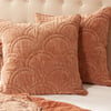 QE Home Renae Euro Sham, Geometric, Brown, 26" x 26"