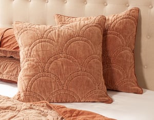 QE Home Renae Euro Sham, Geometric, Brown, 26" x 26"