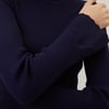 Navy Crochet Trim Knitted Top