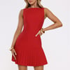 Runway Ready Pleated Mini Dress Red