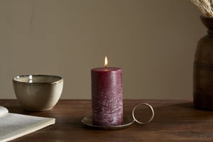 nkuku Rustic Soy Blend Pillar Candle | Candles & Home Fragrance | Small | Dark Cherry