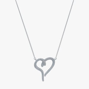 Pave Heart Diamond Necklace - 0.50 CT