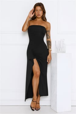 Sunshine Shuffle Strapless Maxi Dress Black