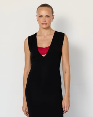 Tate Plunge Midi Dress - Large
