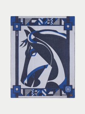 Cashmere Horse Jacquard Throw - 175x135cm / dress blues / HC03-0001/0080-1867