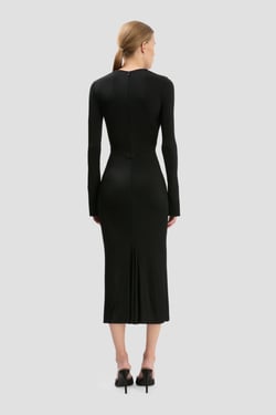 Victoria Beckham Frances Midi Dress In Black - 12 - Womens