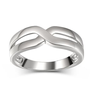 Jeulia Crossover Sterling Silver Men's Band