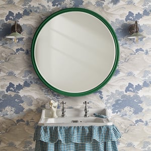 Larger Cinders Mirror in Forest Green