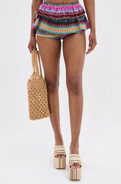 AKIRA Colorful Life Ruffle Short Pants | Size Large