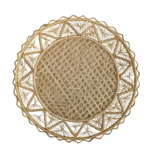 Pyramid Handwoven Iraca Placemat - Solid Color / Dark Green