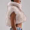 AKIRA Coco Cropped Fur Vest Multi | White | Size Large