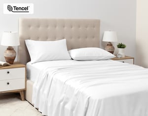 QE Home 500TC Eucalyptus Luxe TENCEL™ Lyocell Sheet Set Sheet Set in White, Double