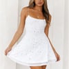 HELLO MOLLY Extra Diamonds Mesh Mini Dress White