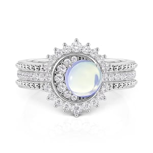 Jeulia Luna Astra Sun and Moon Eternity Ring Set 3PCS