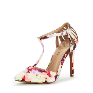 DREAM PAIRS Women   s Feather Light Ankle Strap Pumps