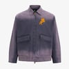 Washed Gradient Embroidered Zip Jacket - Slate Blue / M