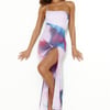 Space Between Mesh One Shoulder Maxi Dress Purple