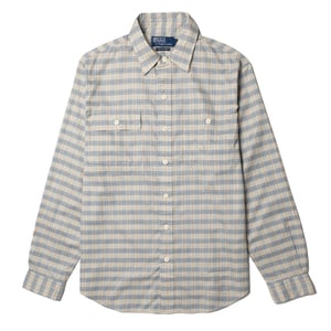 Polo Ralph Lauren Classic Fit Plaid Workshirt Indigo Cream