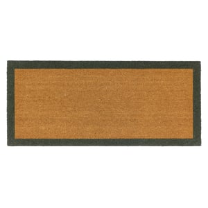 Printed Coir Border Green Runner - 55x125cm