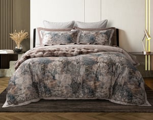 QE Home Captiva Duvet Cover, TENCEL™ Lyocell, Botanical, Brown, Double