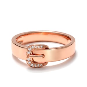 Jeulia "Unending Love" Belt-Shaped Sterling Silver Men's Band