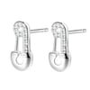 Safety Pin Stud Earrings Sterling Silver