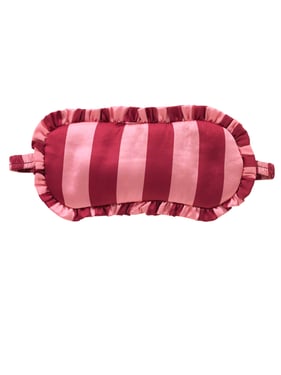 Frill Eye Mask Satin Pink Stripe - Default Title