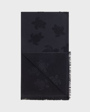 Vilebrequin - Beach Towel In Organic Cotton Turtles Jacquard - Towel - Santah - Black - Size OSFA