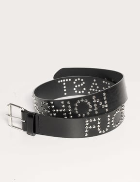 F*ck Fast Fashion' Studded Leather Belt