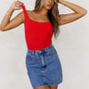 BASE Everyday Staple Ribbed Singlet Top Red
