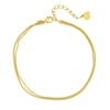 Layered Snake and Bead Chain Anklet Gold