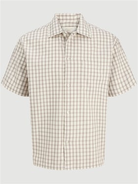 Jack & Jones Austin Clean Check Shirt - Antique White - XL