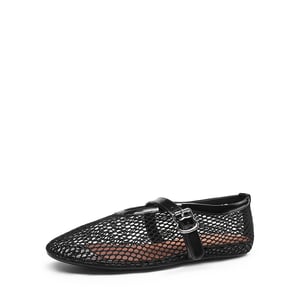 DREAM PAIRS  Women s Fishnet Ballet Flats
