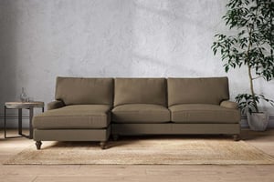 nkuku Marri Left Hand Chaise Sofa | Make To Order | Grand | Brera Linen Chesnut