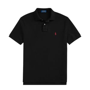 Polo Ralph Lauren Custom Slim Fit Mesh Polo Shirt Black