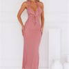 Everly Halter Mesh Maxi Dress Pink