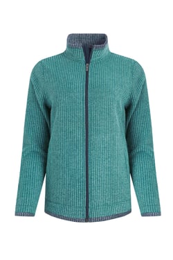 Weird Fish Ariana Full Zip Grid Fleece Leaf Green Size 8